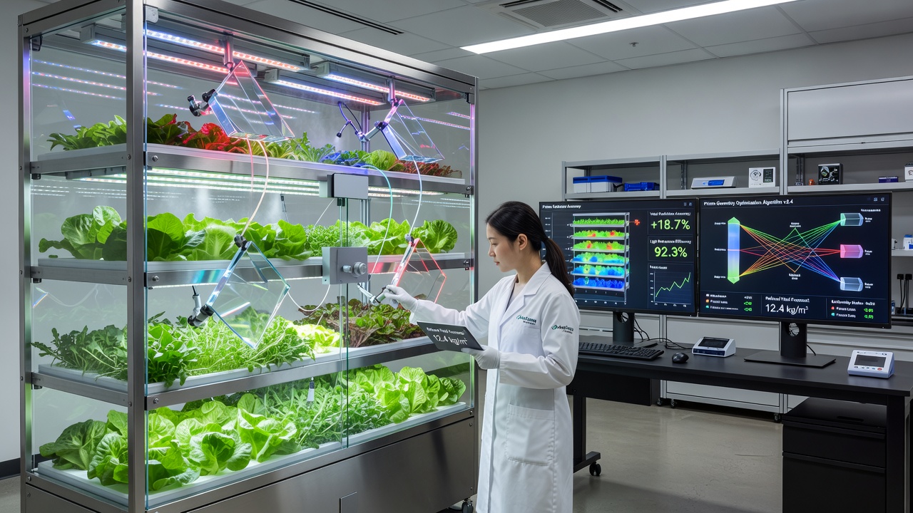 Sensor calibration using modified prisms inside a multi-level vertical farm growing chamber